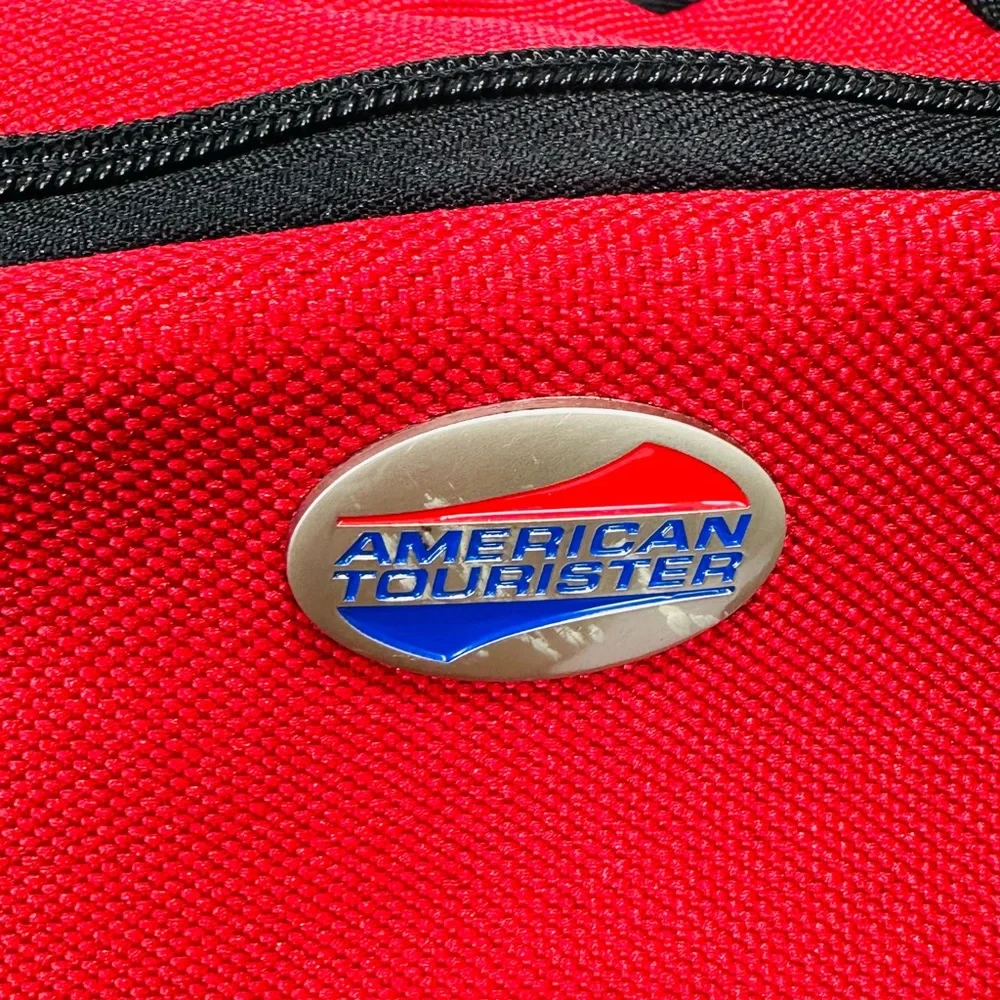 American Tourister Red and Black Duffel Bag